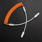 Orange coiled USB-C to USB-C cable