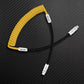 Yellow coiled USB-A to USB-C cable