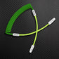 Green coiled USB-C to USB-C charging cable by ChubbyCable