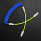 Blue and green coiled USB-C to USB-C cable