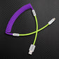 Purple coiled USB-A to USB-C cable