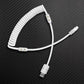 Coiled white mechanical keyboard cable USB to Type-C