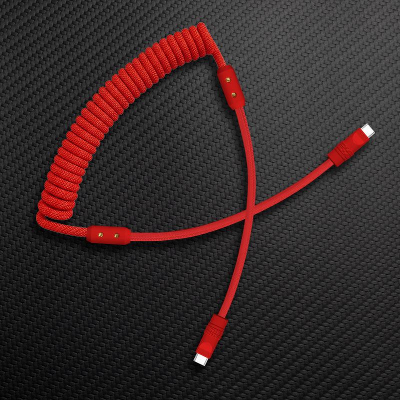 Red coiled USB-C cable