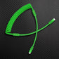 Coiled green mechanical keyboard cable Type-C to Type-C