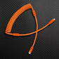Coiled orange mechanical keyboard cable Type-C to Lightning