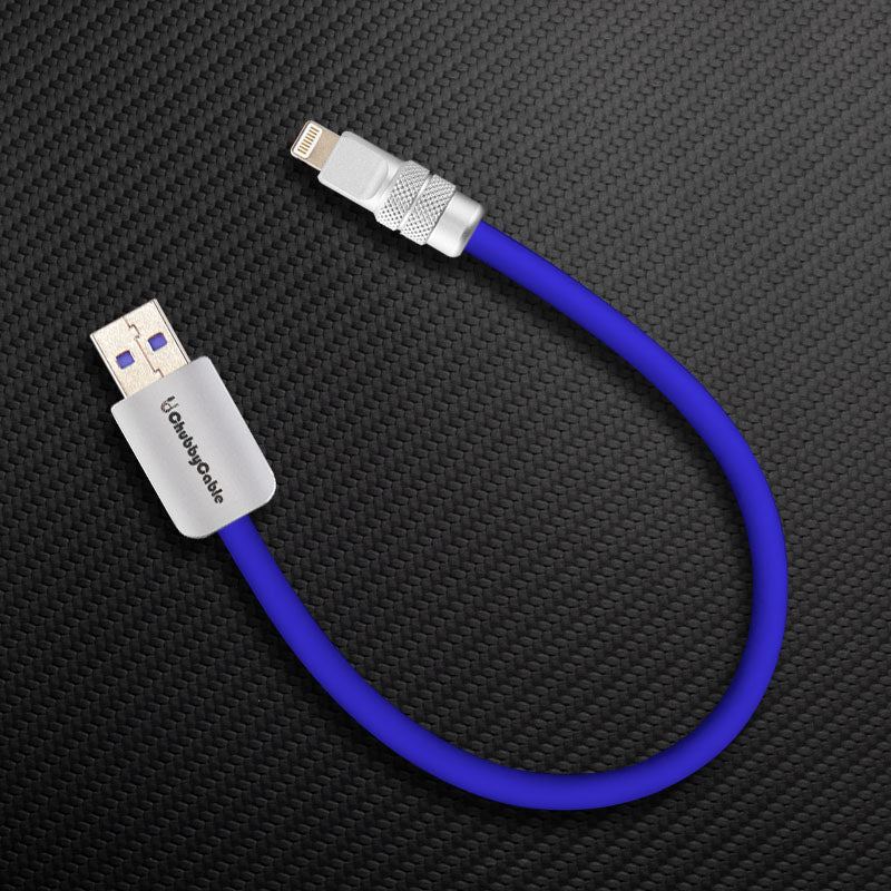 ChubbyCable USB-A to Lightning charging cable in blue