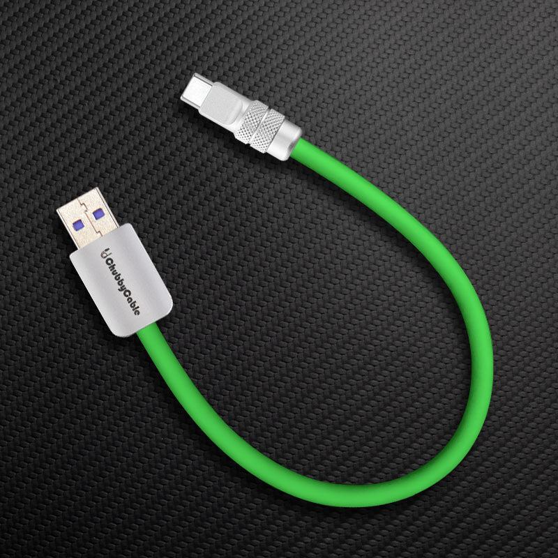 ChubbyCable USB-A to USB-C green charging cable