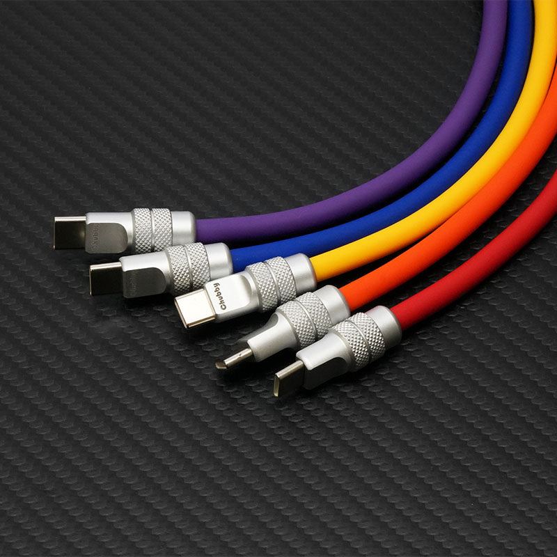 Assorted colors of short ChubbyCable charging cables