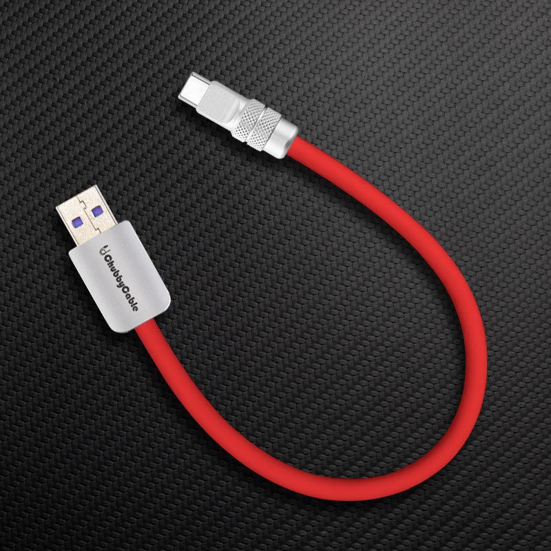 Red ChubbyCable USB-A to USB-C cable