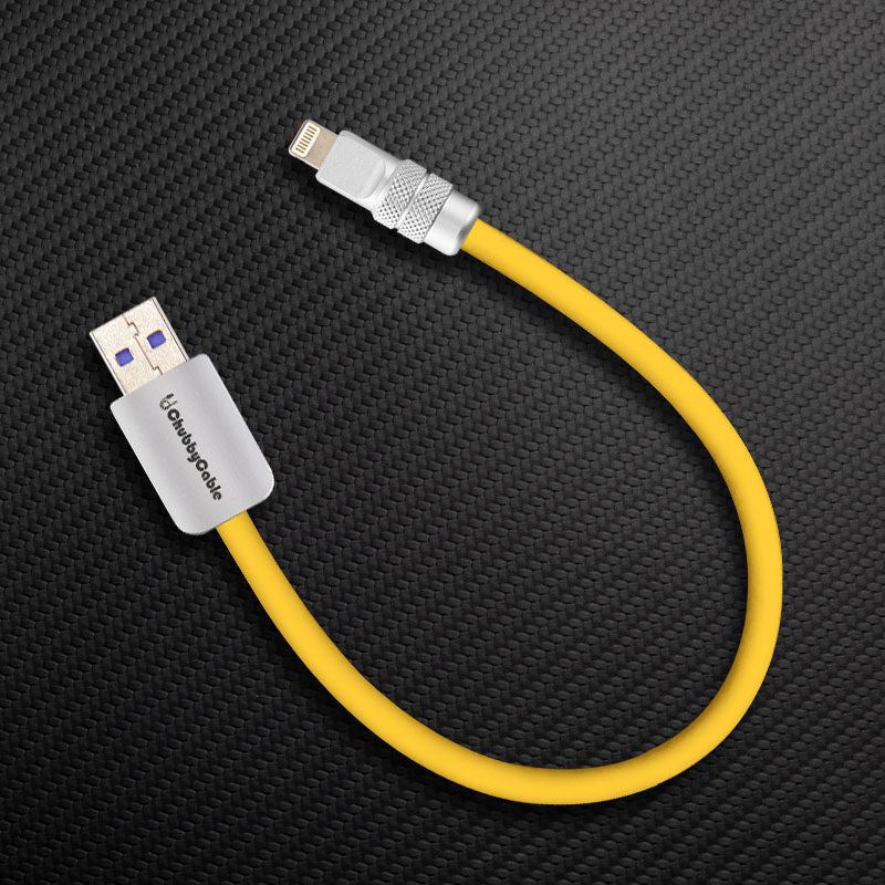 ChubbyCable USB-A to Lightning charging cable in yellow