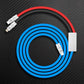Blue and red 2-in-1 charging cable with Lightning and USB-C