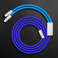 Blue multi-cable charging cord with blue coil