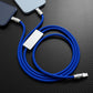 Blue 2-in-1 ChubbyCable coil charging multiple devices