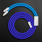Light blue and dark blue multi-cable charging cord