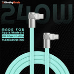 ChubbyCable 240W FlexElbow Pro fast charging cable in mint green