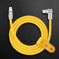 Yellow silicone USB-C to right-angle USB-C cable with leather strap