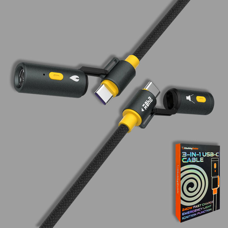 Free ChubbyWild 240W Rugged Charging Cable â€?Coil Ignite & Emergency Light, Outdoor Power Pro