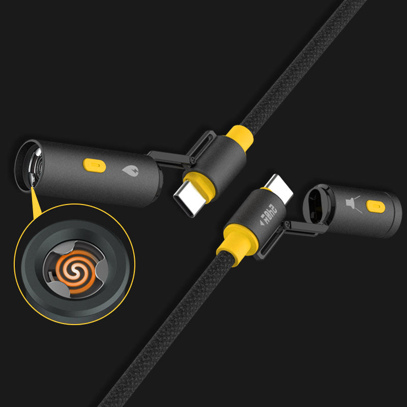 Free ChubbyWild 240W Rugged Charging Cable â€?Coil Ignite & Emergency Light, Outdoor Power Pro