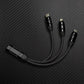 Black multi-head USB charging adapter cable
