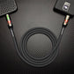 Black ChubbyCable fast charging cable, top view