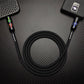 Black ChubbyCable charging cable with blue LED indicator