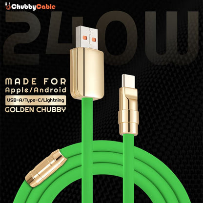 240W Golden Chubby Cable promotional banner for Apple and Android.