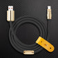 Purple silicone USB to USB-C charging cable with gold connectors