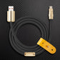 Black silicone fast charger cable with premium gold accents.