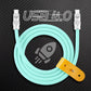 Mint green USB 4.0 Type-C fast charging cable with yellow leather organizer strap.