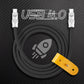 Black USB 4.0 Type-C fast charging cable with rocket icon