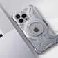 Close up of silver phone case with ring holder