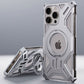 Silver skeleton-style phone case with kickstand