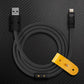 Black durable USB-A to Lightning charging cable for Apple iPhone.