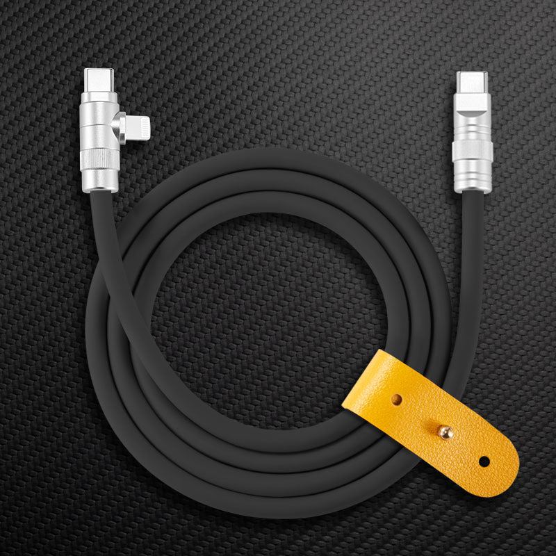 Blue Chubby Cable dual-head USB-C to Lightning multi-device charging cable