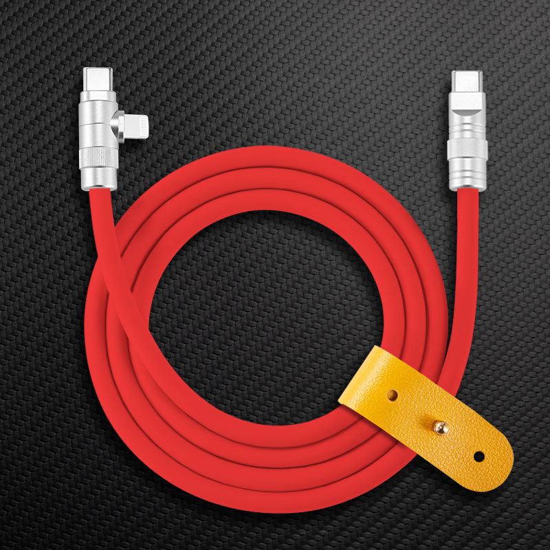 Yellow Chubby Cable 2-in-1 USB-C and Lightning multi-interface charging cord