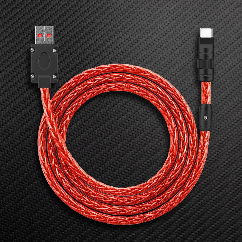 "Neon Chubby" 240W Braided Silver-Plated Fast Charging Cable