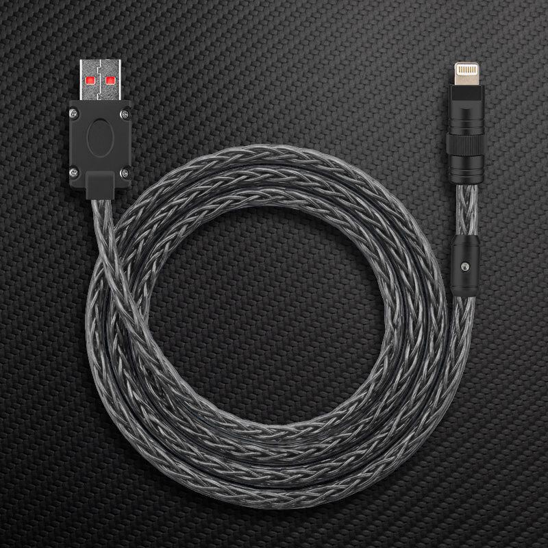 "Neon Chubby" 240W Braided Silver-Plated Fast Charging Cable