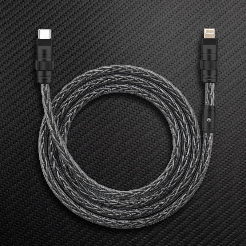 "Neon Chubby" 240W Braided Silver-Plated Fast Charging Cable