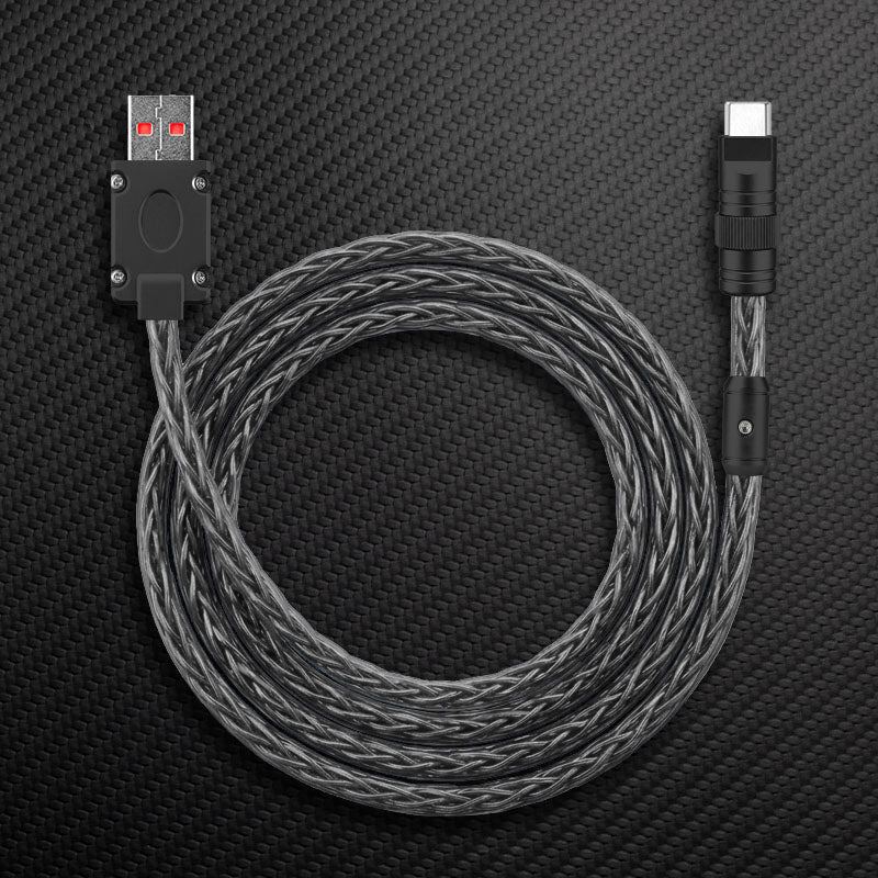 "Neon Chubby" 240W Braided Silver-Plated Fast Charging Cable