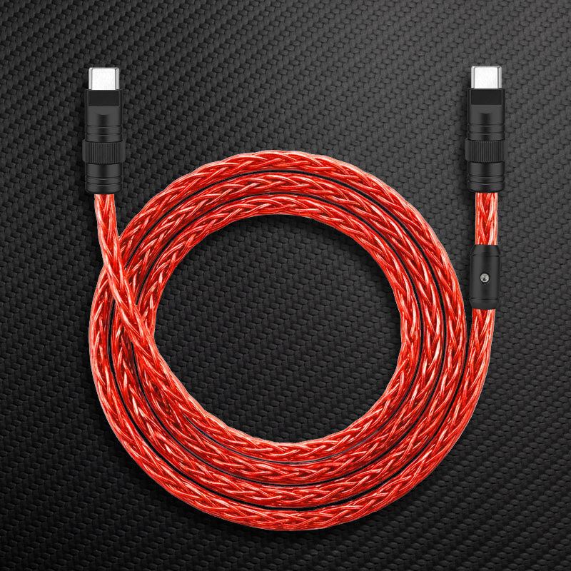 "Neon Chubby" 240W Braided Silver-Plated Fast Charging Cable