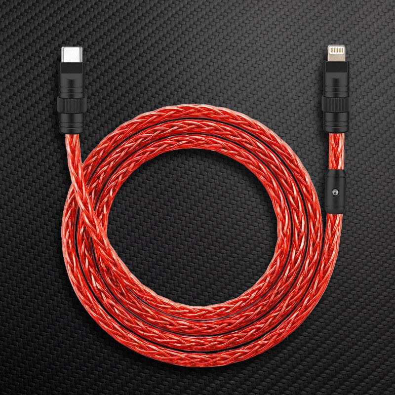 "Neon Chubby" 240W Braided Silver-Plated Fast Charging Cable