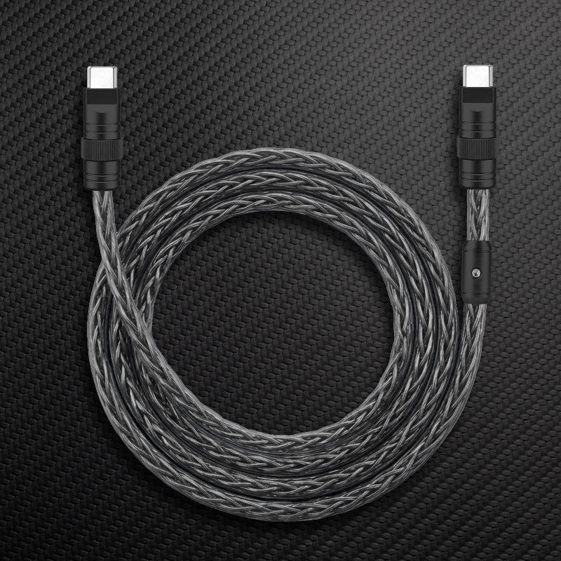 "Neon Chubby" 240W Braided Silver-Plated Fast Charging Cable