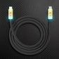Black Neon Chubby USB-A to Type-C charging cable with glowing gold connectors.