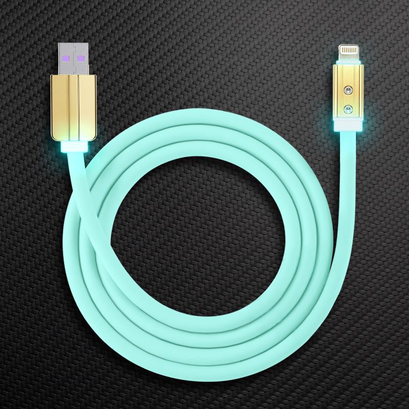 Light blue USB-A to Lightning durable phone charger cord