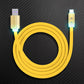 Yellow USB to USB-C glowing charging cable