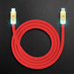 Red USB-C to Lightning glowing iPhone charging cable