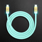 Mint green dual USB-C thick charging cable with metal connectors