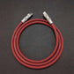 Red and black braided USB-C to USB-C cable