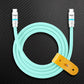 Mint green USB-C to USB-C charging cable