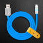 ChubbyCable blue USB-A to Lightning cable with leather strap